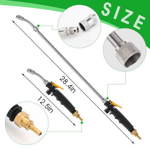 Ryscam wand supports two hose sizes for flexible setups.
