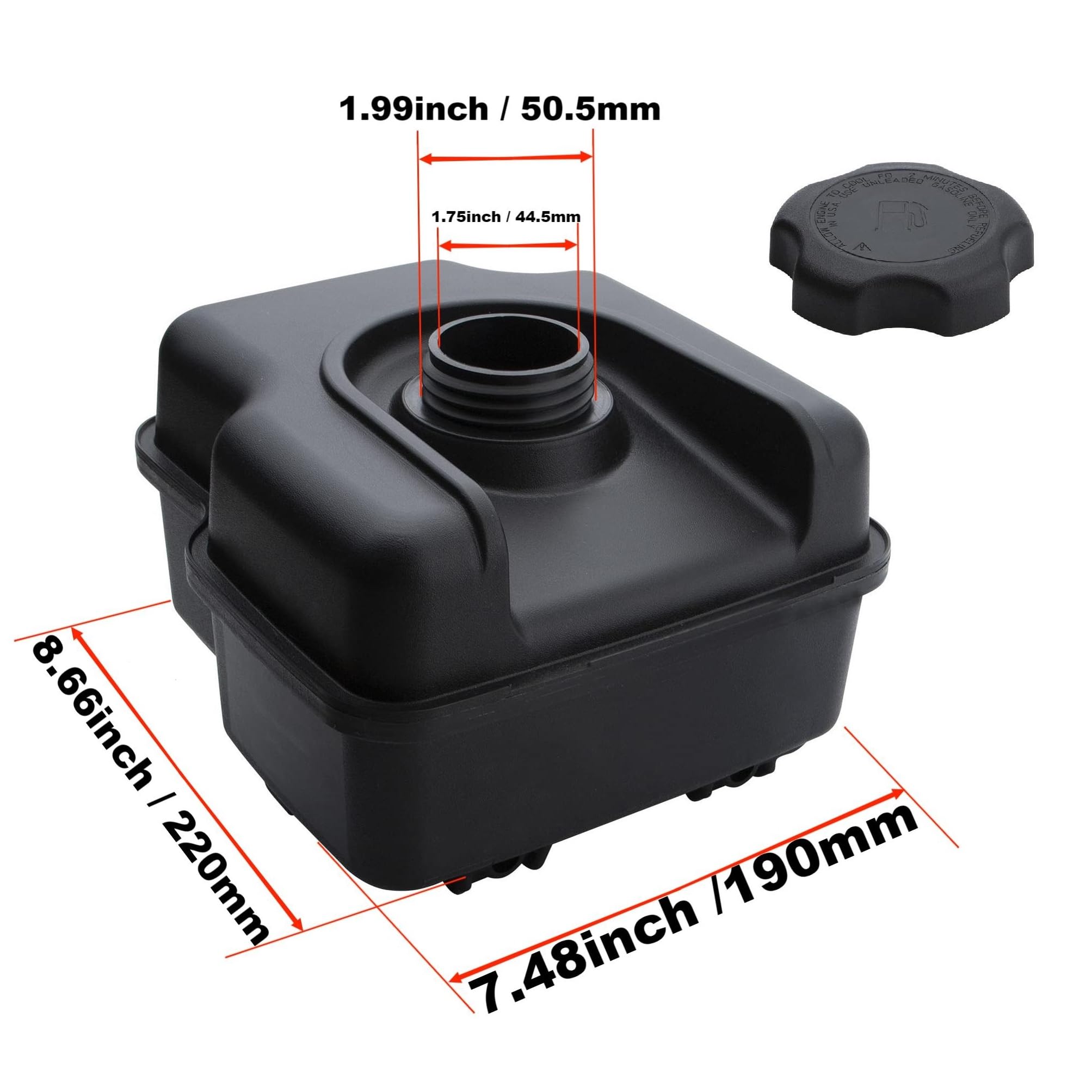 RYTIME 799863 fuel tank with corrosion-resistant plastic for long engine life
