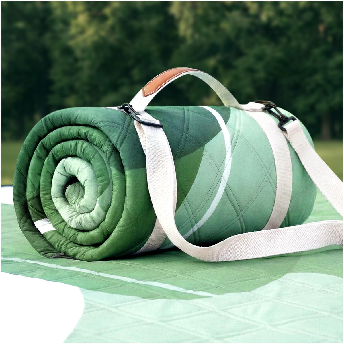 RYCHIC waterproof picnic blanket wide layout for family picnics and easy cleanup.