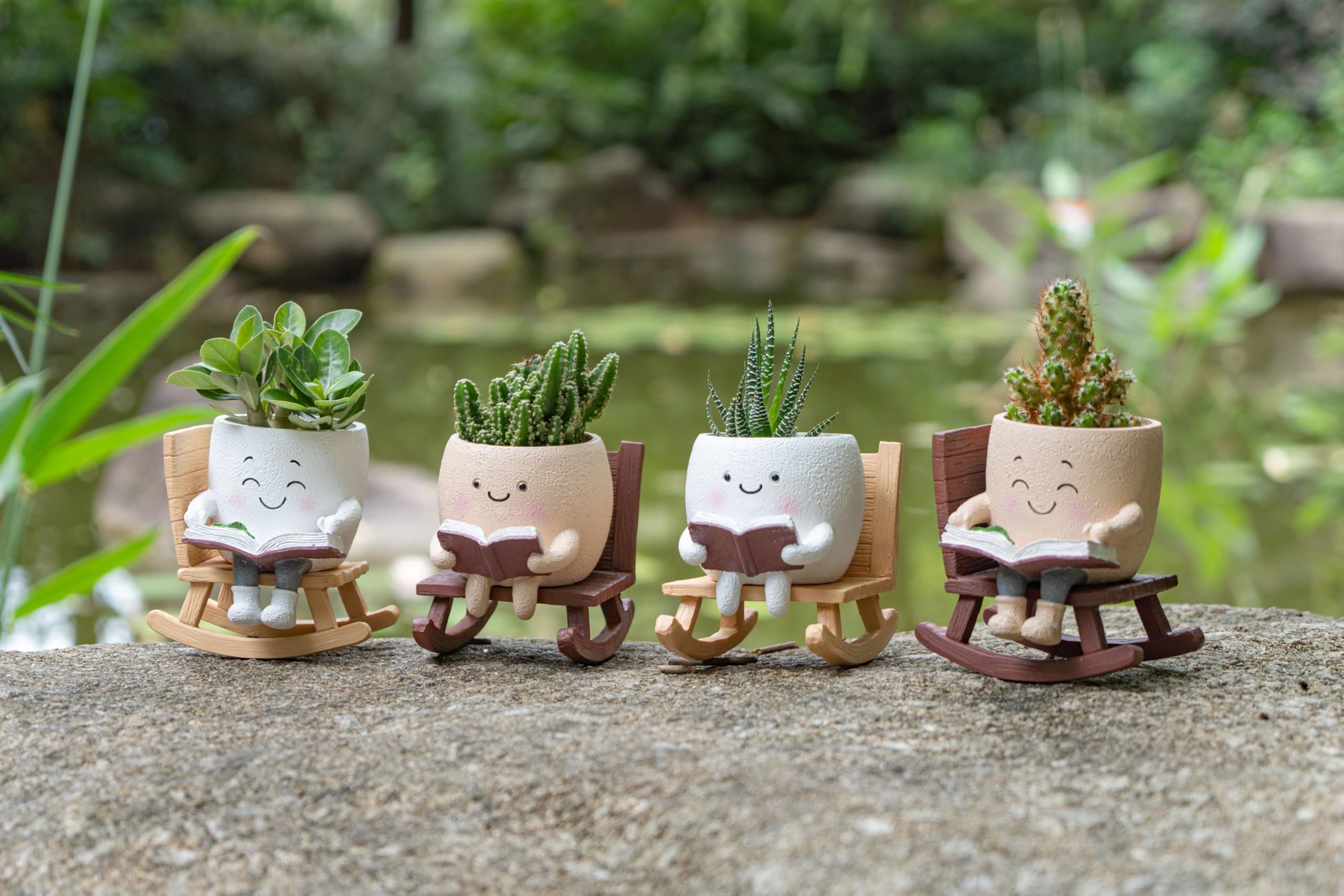RZOIKZOI gift-ready smiley planter delights any home, garden, or desk.