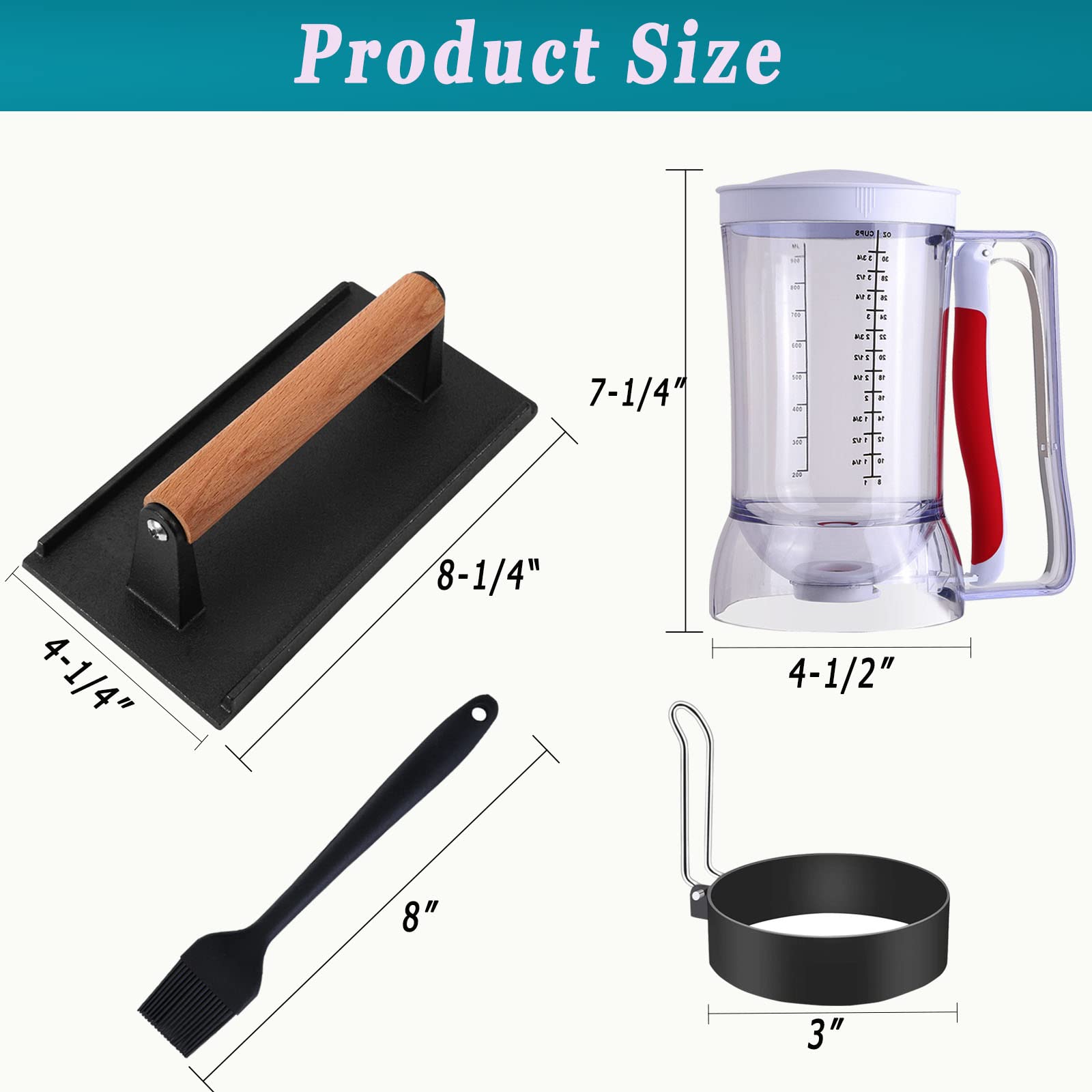RZSTBSFC bacon press keeps bacon flat for consistent browning on a griddle.