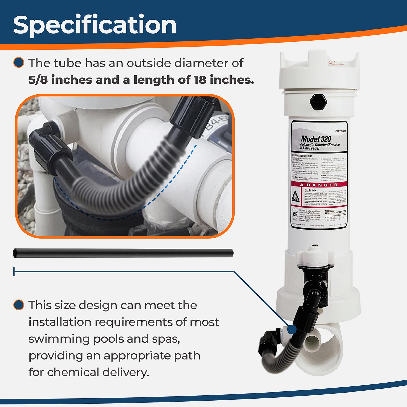 RZWWBAKING lightweight black tubing for easy maintenance and setup.