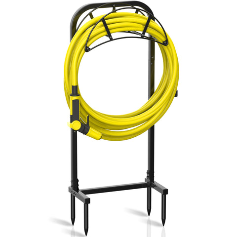 S SUCHEK freestanding hose holder demonstrating stable base in yard