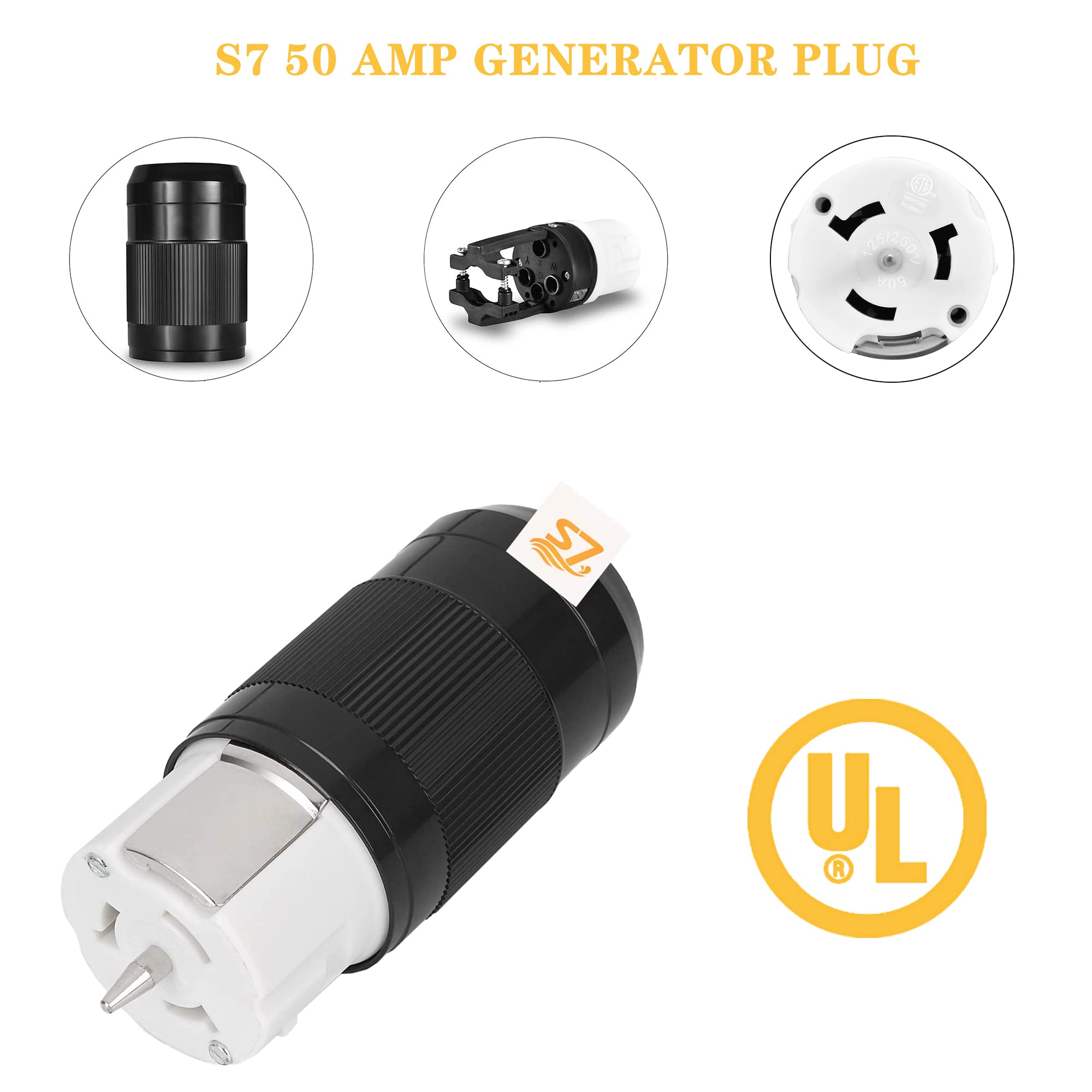 S7 generator connector female 125/250V with clear labeling for safe setup.