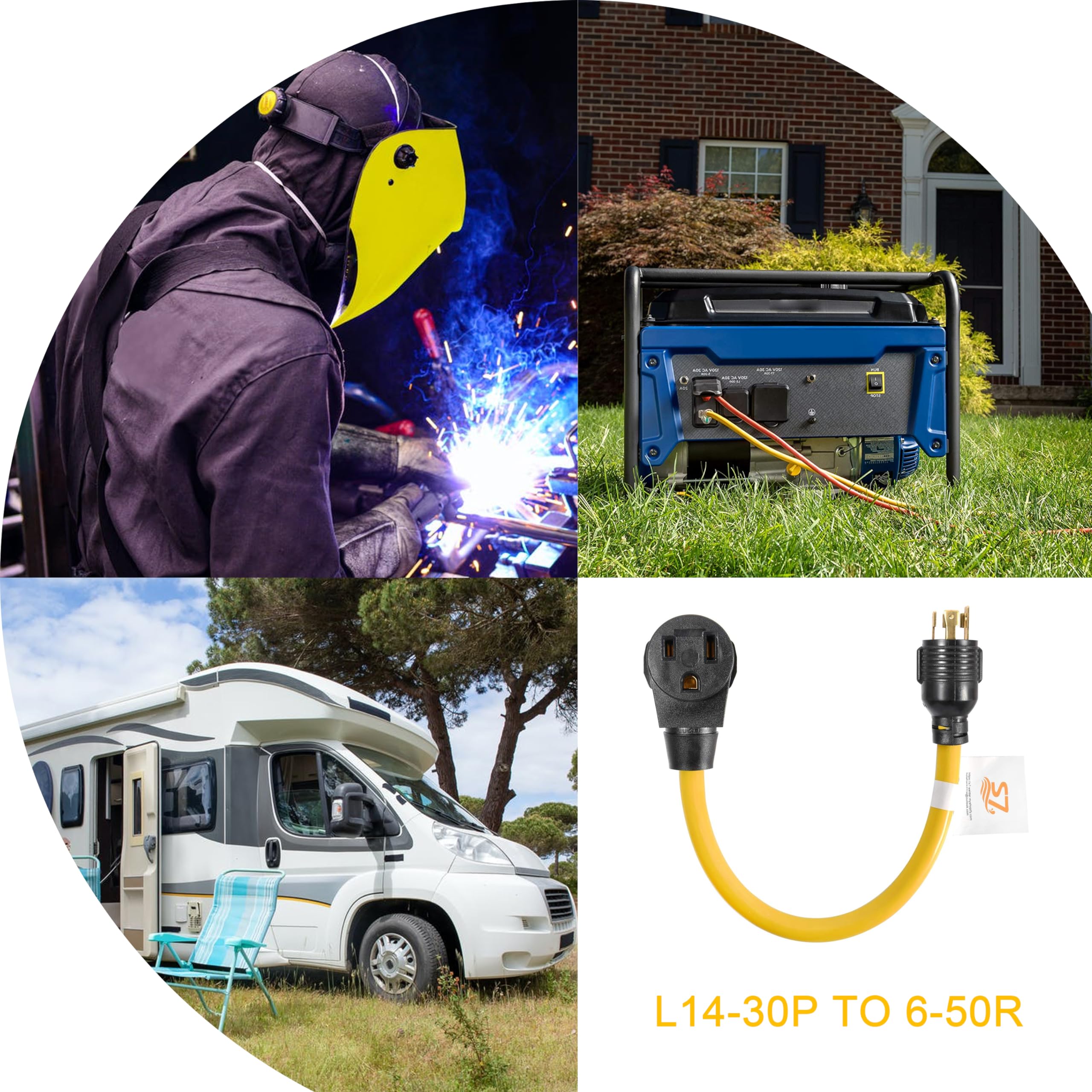 S7 NEMA L14-30P plug close-up highlighting secure pin design.