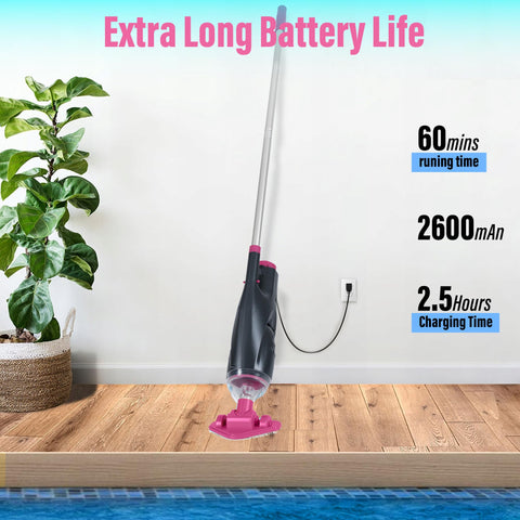 S7 spa vacuum operates quietly for a calm cleaning session.