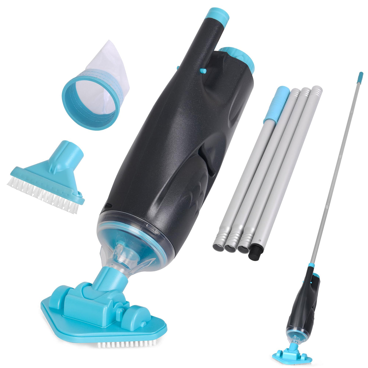 S7 rechargeable handheld pool vacuum main image shows portable spot-cleaning power for small pools