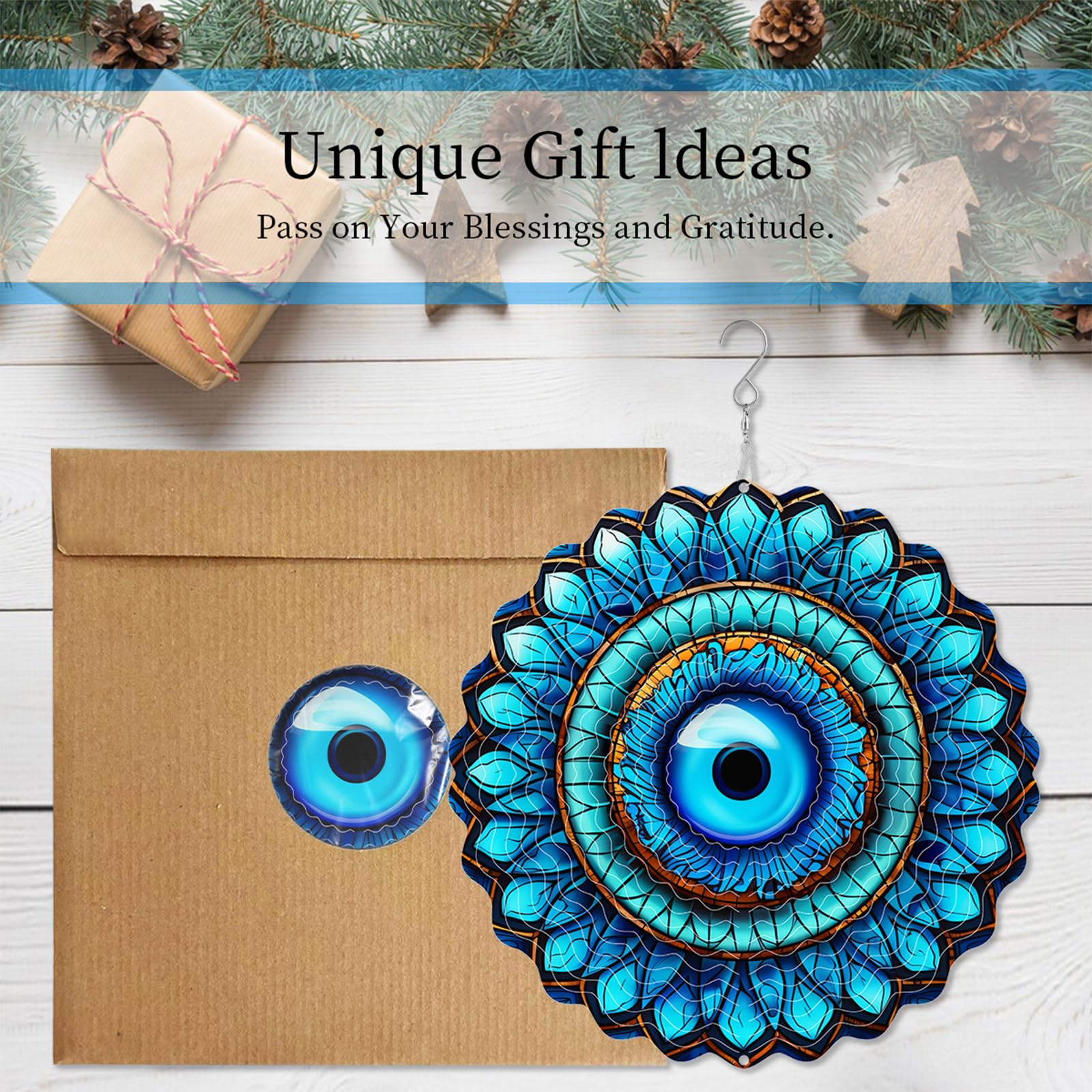 SAC SMARTEN ARTS 3D wind spinner spins gently in breeze, creating calm motion.