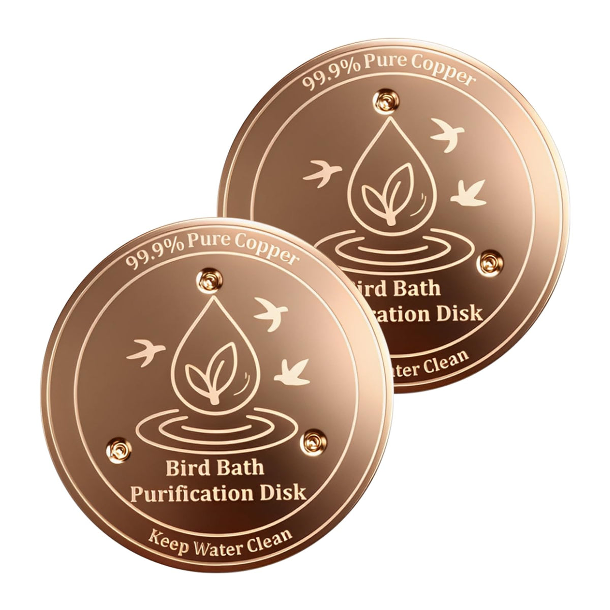 SAC SMARTEN ARTS copper disc 4-inch in birdbath for clearer water and easy maintenance