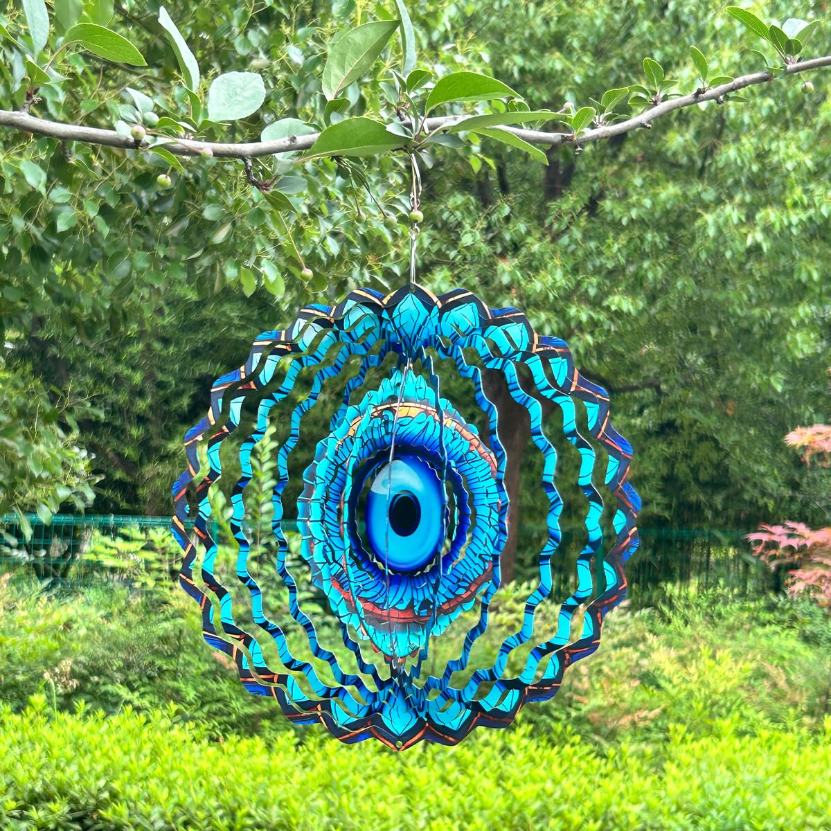 SAC SMARTEN ARTS blue eye wind spinner, conversation-starting centerpiece for yards.