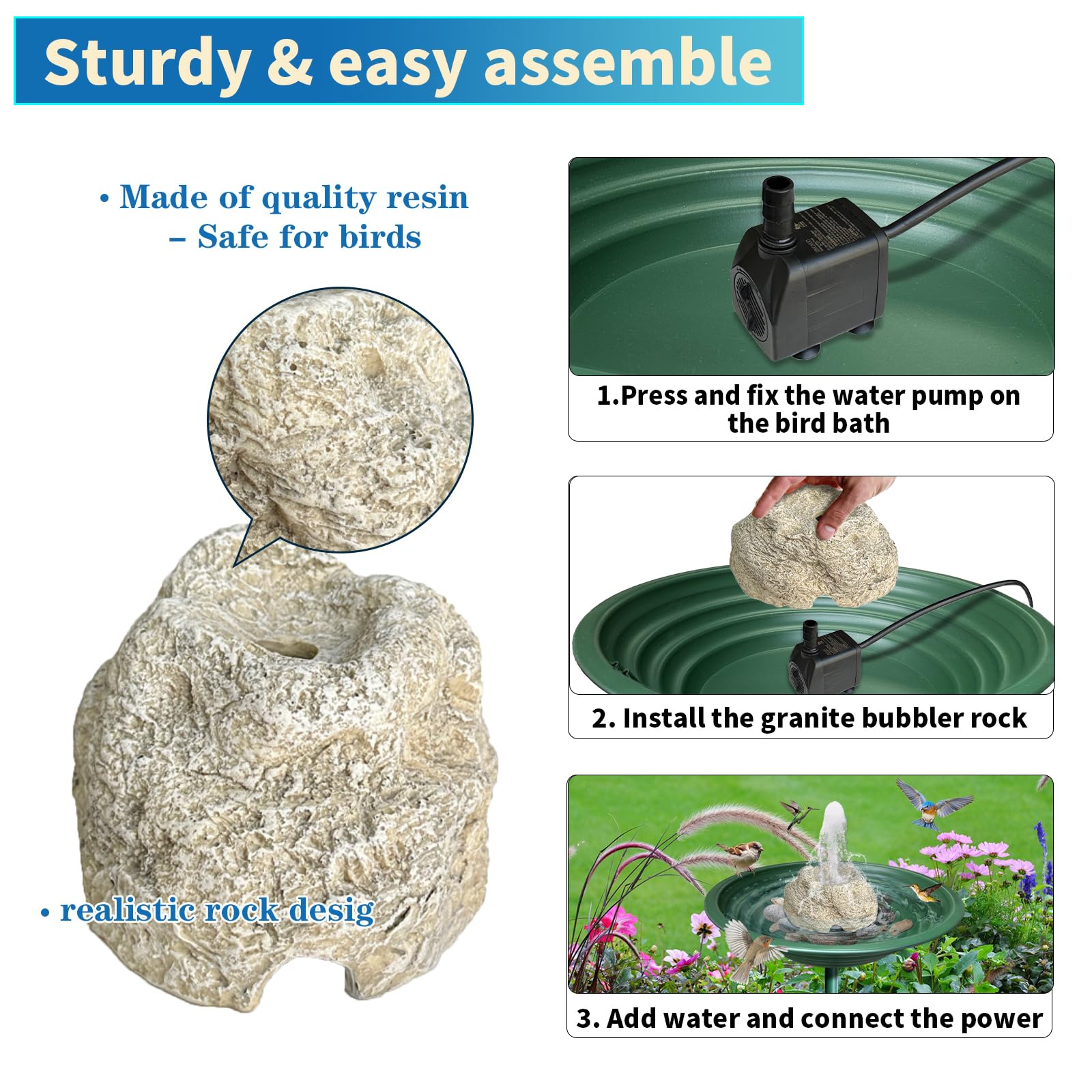 SAC SMARTEN ARTS realistic resin granite texture blends into patios and yards.