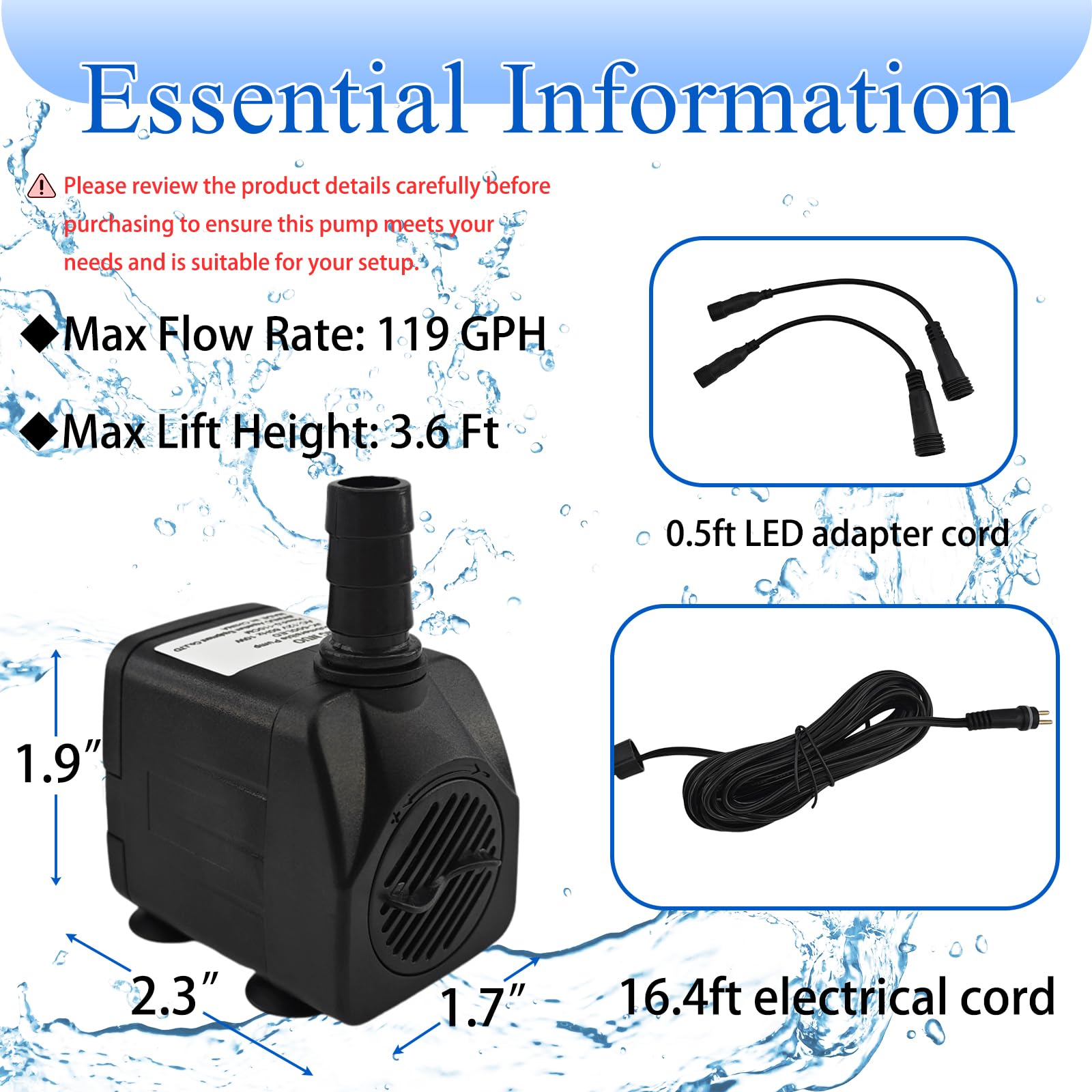 SAC SMARTEN ARTS pump achieving 110 cm lift for strong water circulation