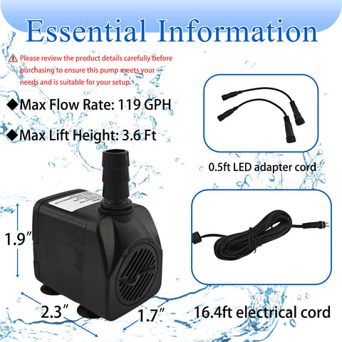 SAC SMARTEN ARTS pump achieving 110 cm lift for strong water circulation