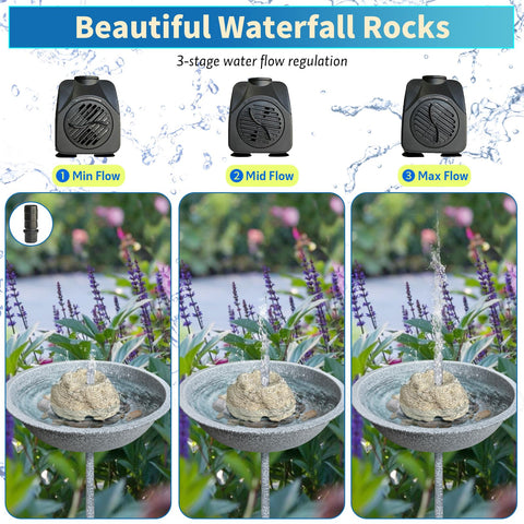 SAC SMARTEN ARTS versatile fountain for bird baths, fish tanks, and small ponds.
