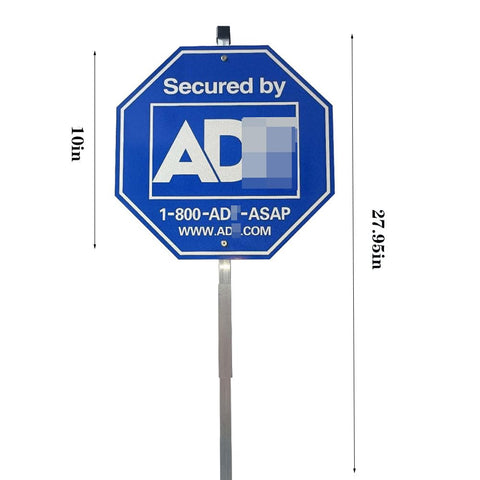 SACLMD safety sign in yard setting with clear warnings for property safety.