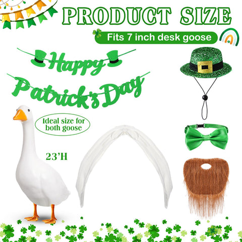 Sadnyy St Patrick's Day goose top hat elevates porch decor