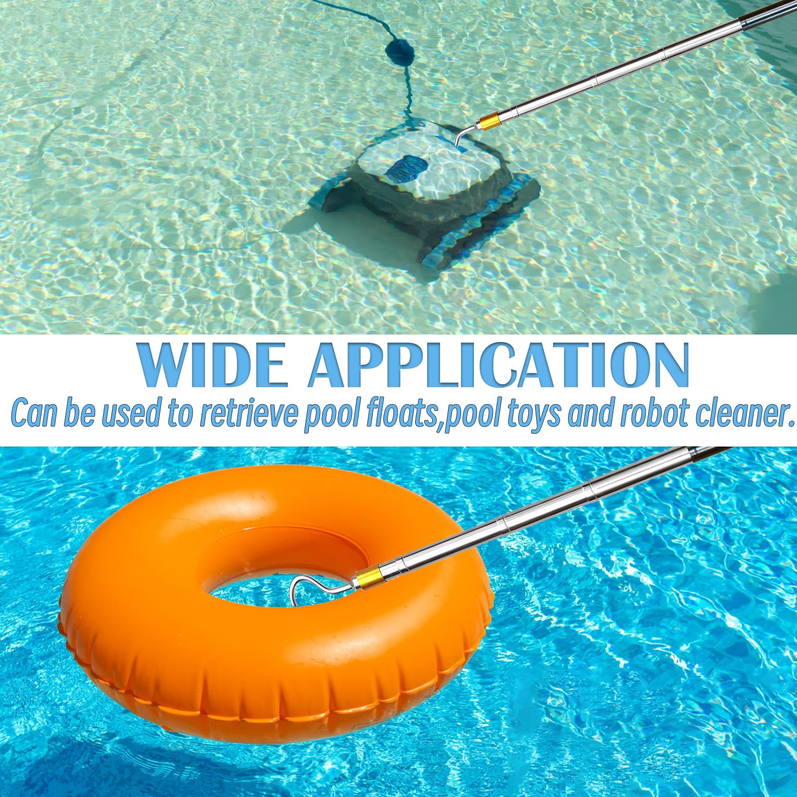 Sadoia premium stainless steel skimmer hook is lightweight and durable.