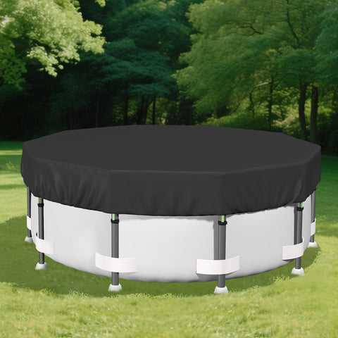 Safana 10ft round pool cover with upgraded 420D fabric protects against debris