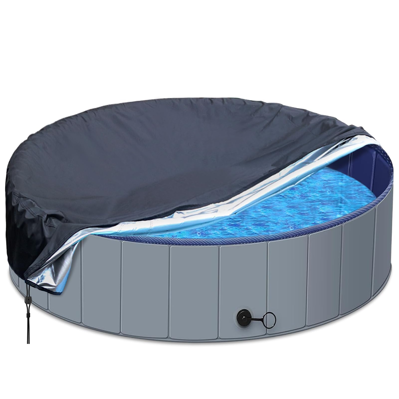 Safana 48inch round dog pool cover top ring protects the pool edge.