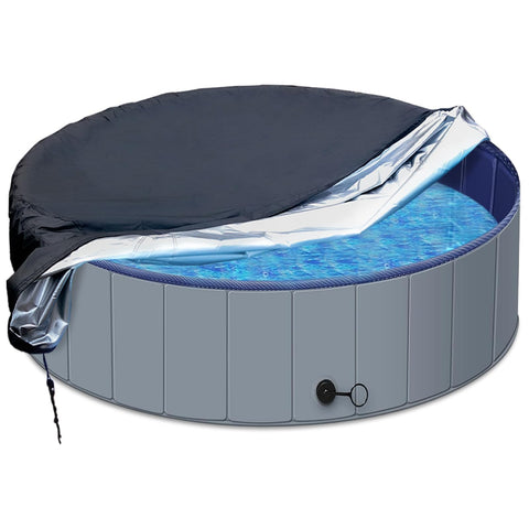 Safana 72-inch round dog pool cover top ring demonstrates precise fit and debris protection