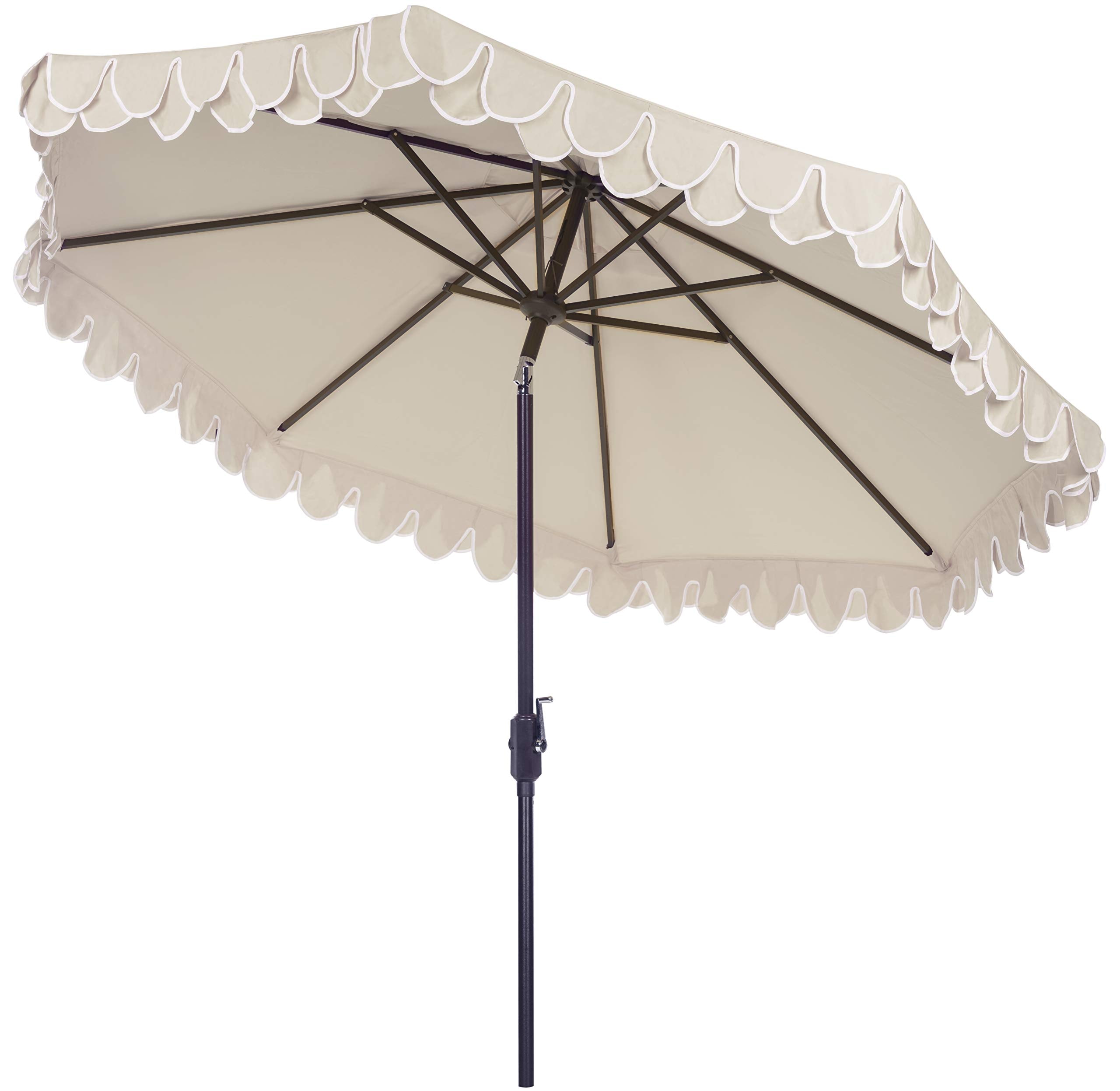 SAFAVIEH beige-white trim fabric adds elegant decor.