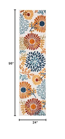 SAFAVIEH Cabana floral pattern close-up, vibrant colors with stain-resistant performance.
