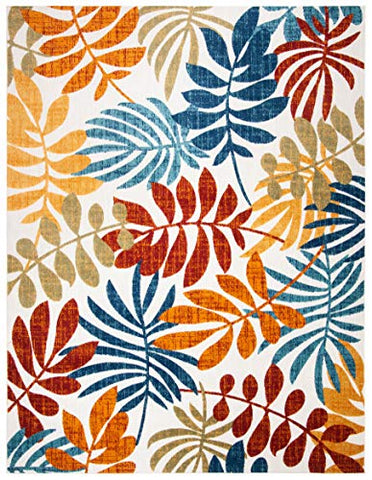 Safavieh Cabana rug with cream-red floral motif, easy cleanup after outdoor dining