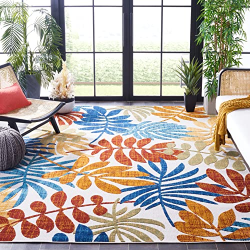 Safavieh Cabana outdoor rug cream-red pattern, suitable for patios and decks