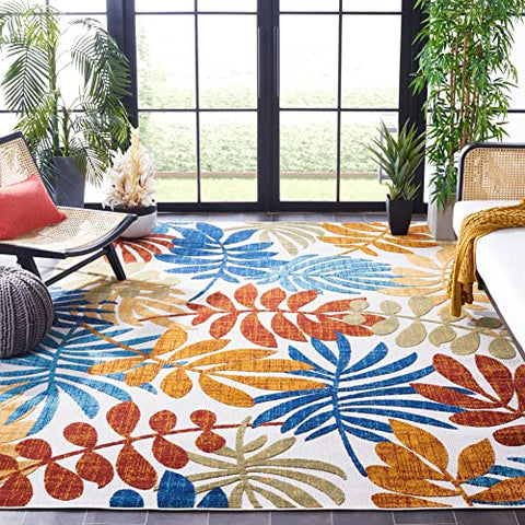 Safavieh Cabana outdoor rug cream-red pattern, suitable for patios and decks