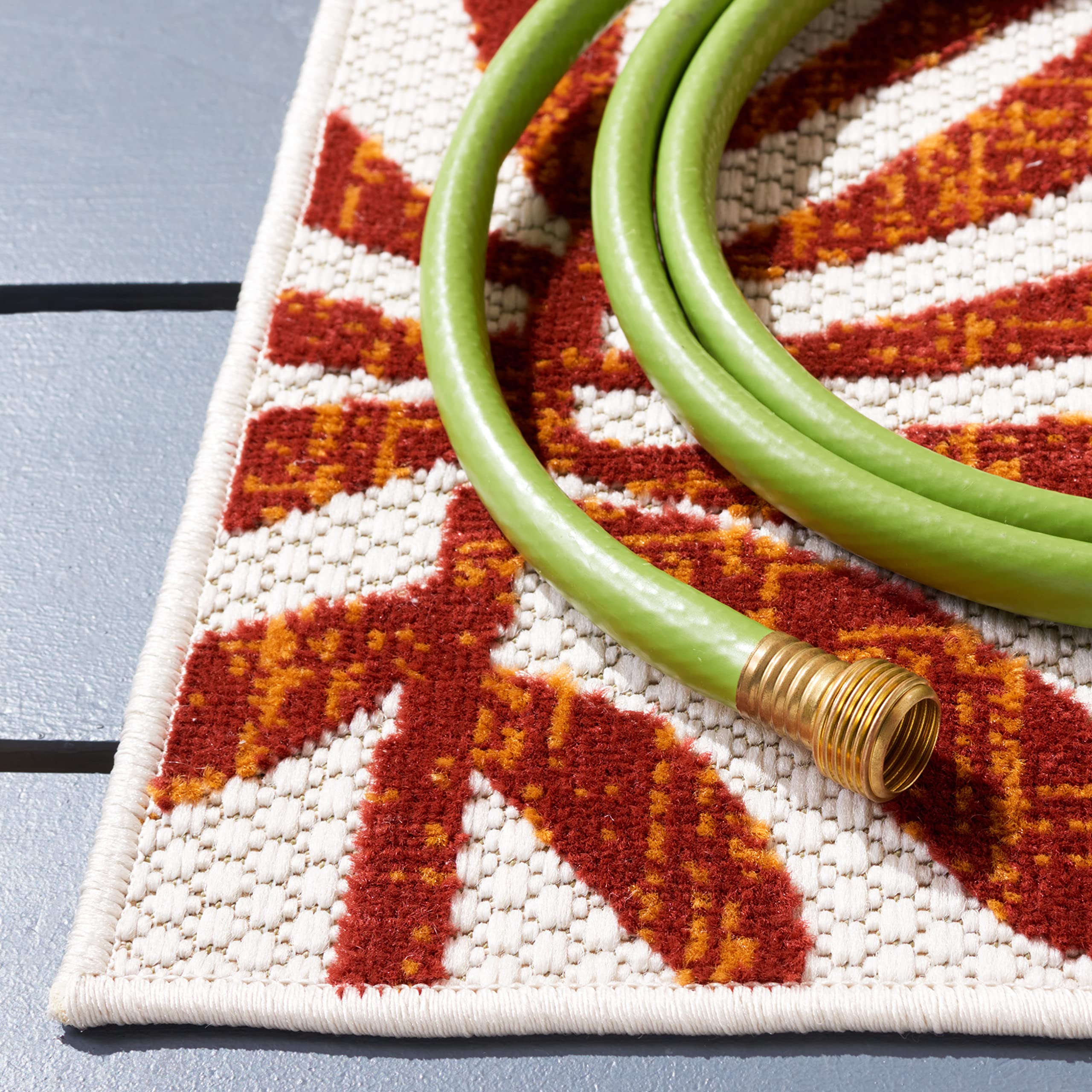 Safavieh Cabana rug with cream-red florals, soft underfoot for sunrooms
