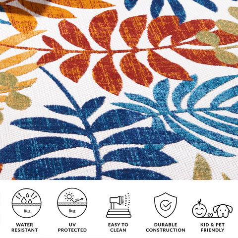 Safavieh Cabana rug with cream-red floral design, adds color to outdoor spaces