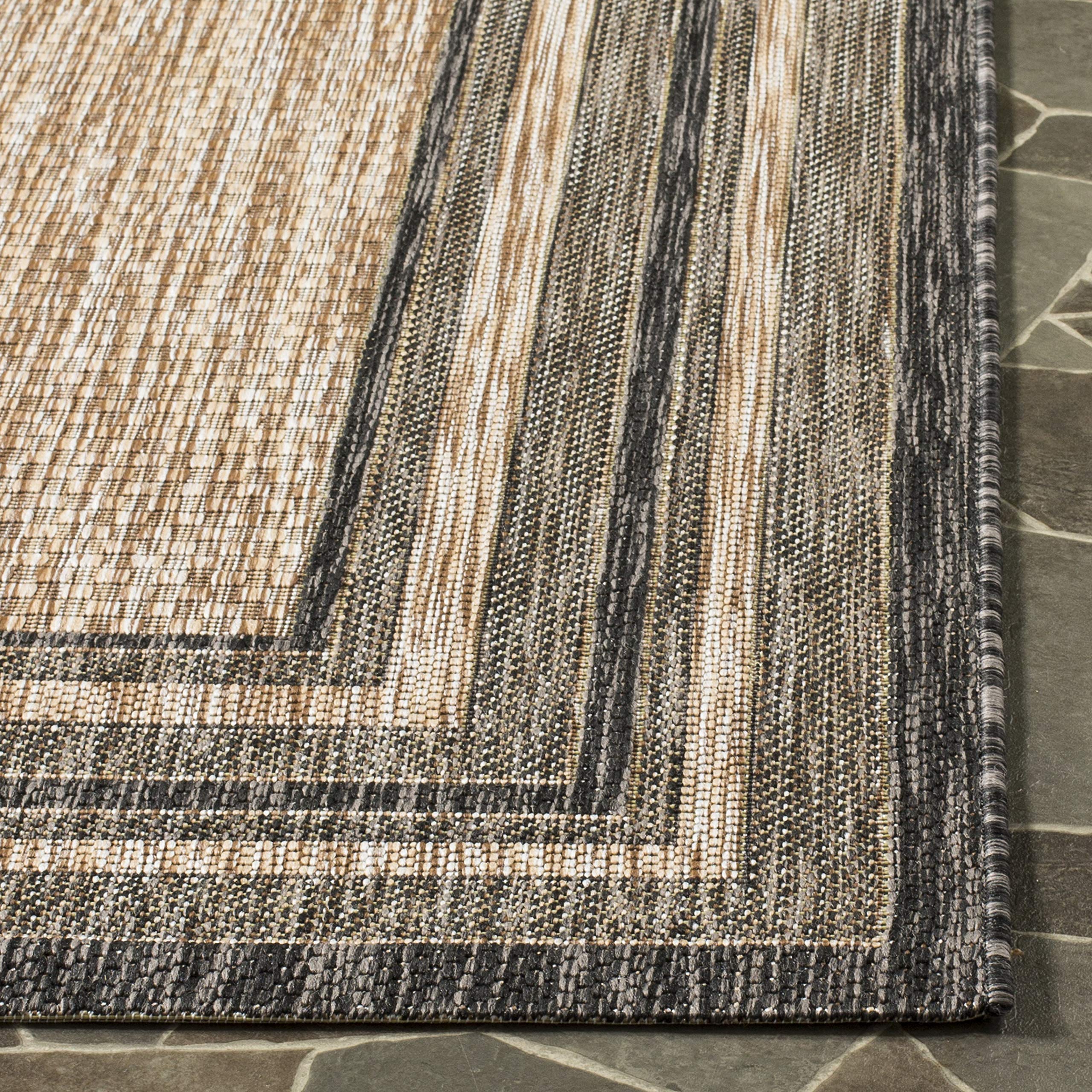 Safavieh Courtyard closeup shows natural-black colorway suitable for modern entryways.