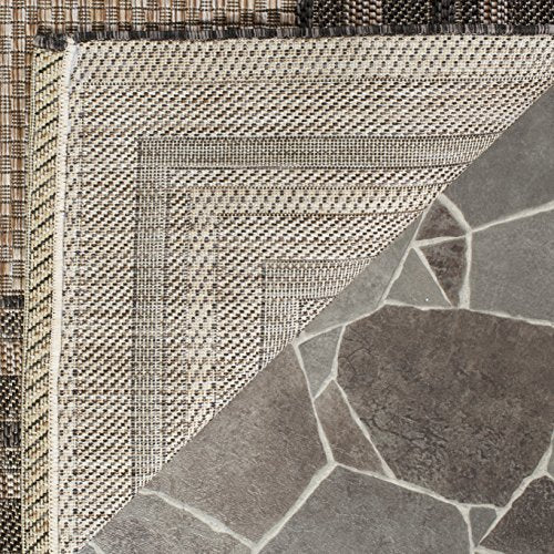 SAFAVIEH Courtyard natural-black runner on decks and patios for everyday use.