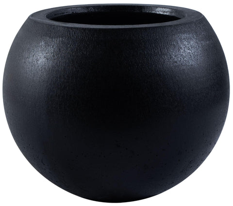 SAFAVIEH Kenslia planter front view shows sculptural orb ideal for stylish outdoor decor.
