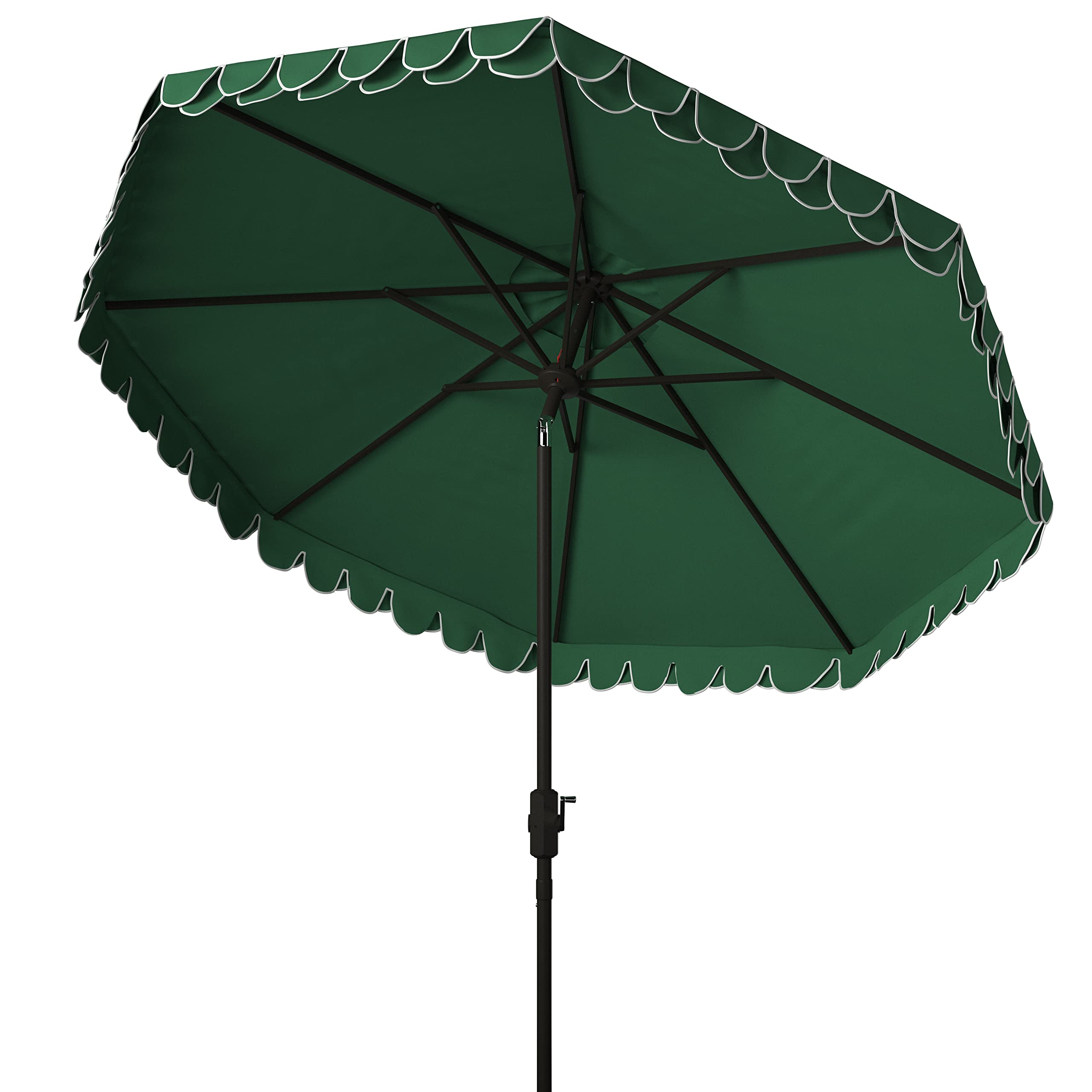 SAFAVIEH closed umbrella demonstrates compact profile for storage.