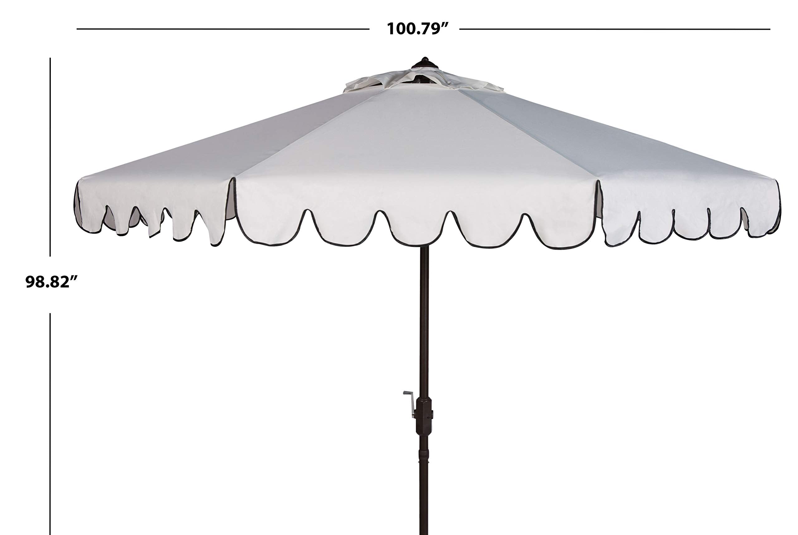 Safavieh Venice button tilt feature for flexible sun protection.