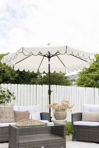 Safavieh Venice umbrella ideal for deck setup and entertaining.