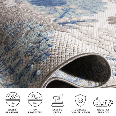 Safavieh Cabana rug care scene shows air-drying after cleaning.