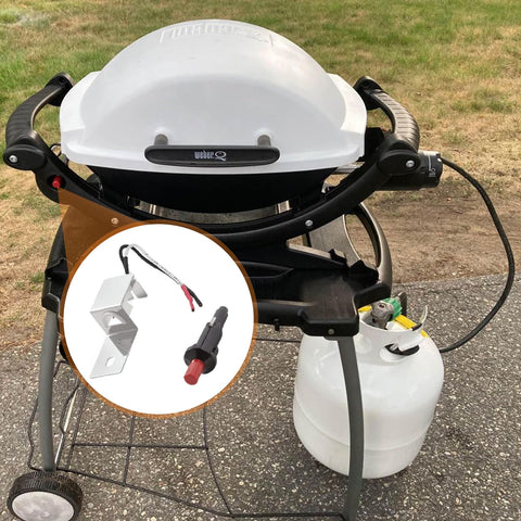 SafBbcue 2-outlet push button igniter close-up for Weber Q.