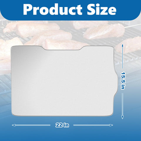 Disposable aluminum tray 22x15 inches for quick cleanup after grilling.