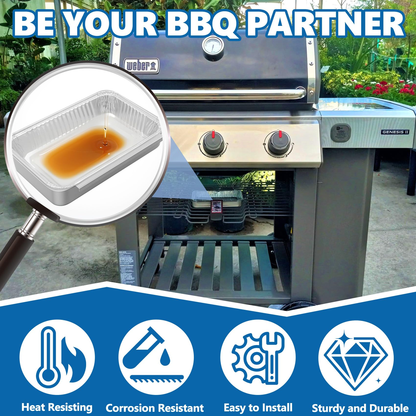 SafBbcue grease catch pan for Weber Spirit e-320 tidy grease containment