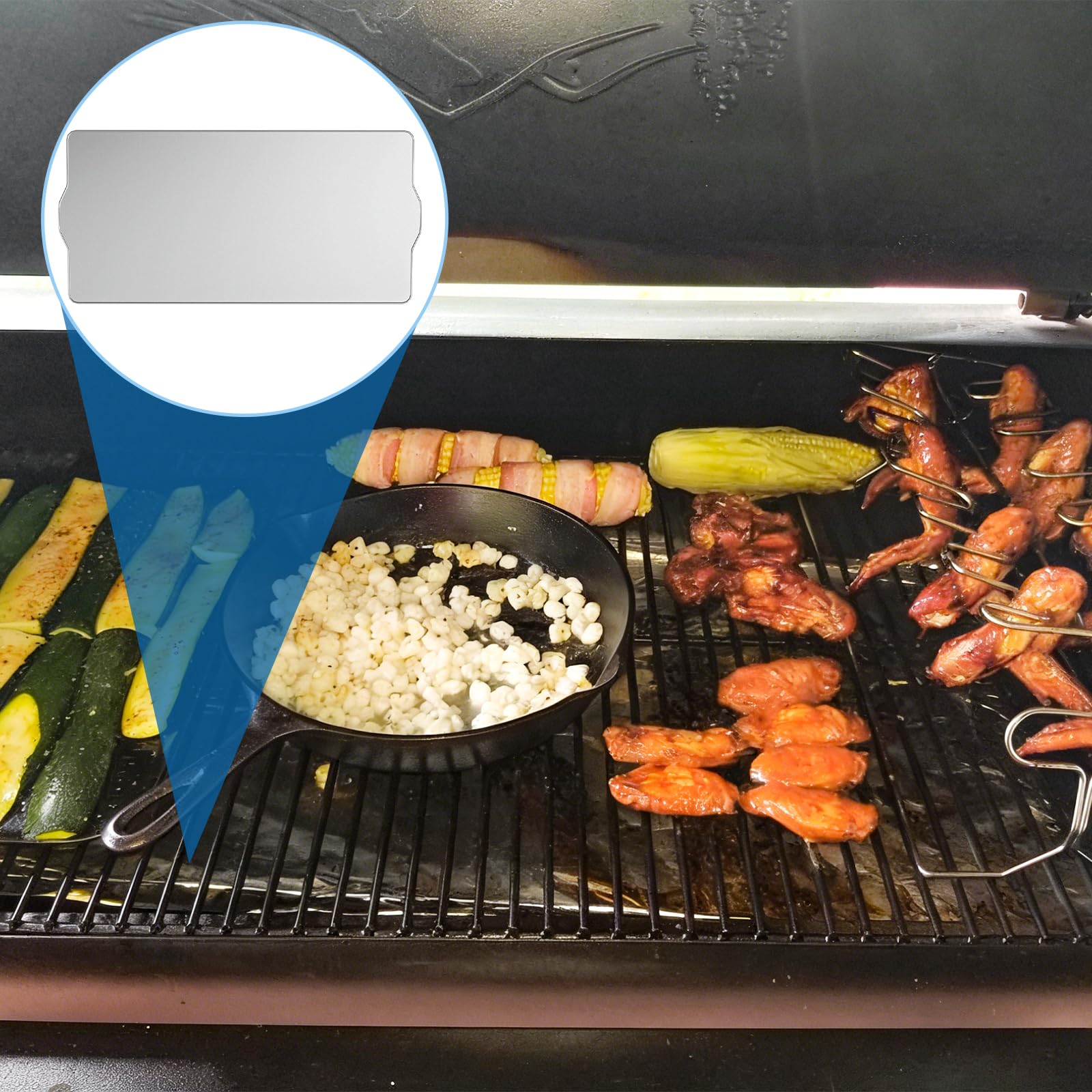 SafBbcue grease-collection tray keeps grill area tidy.