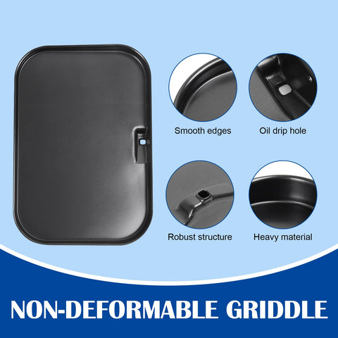 SafBbcue non-stick surface facilitates easy cleanup after grilling steaks and vegetables.
