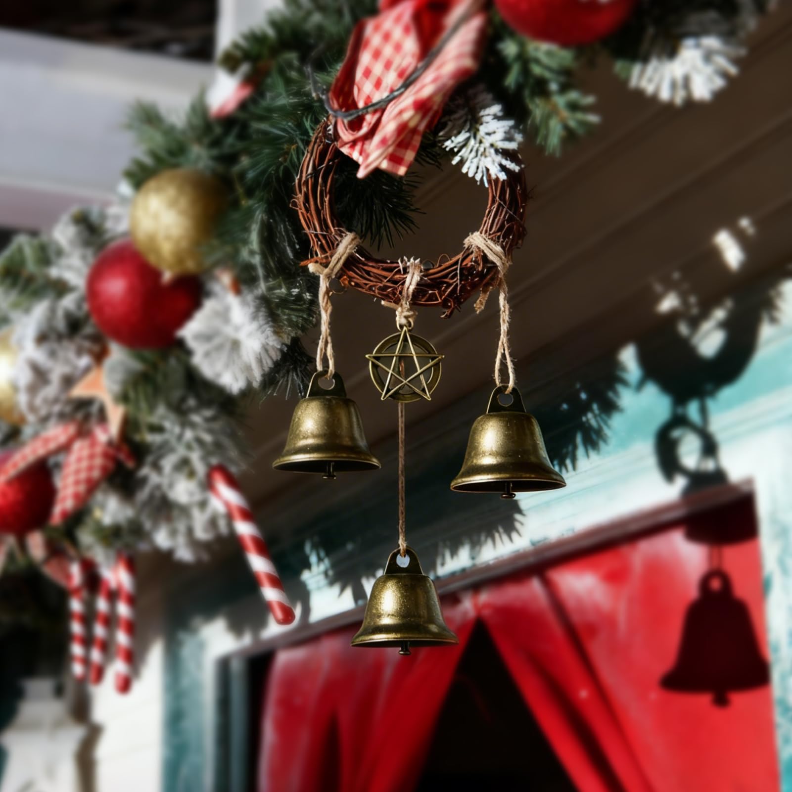 Safcare Witch Bells obsidian detail offers a polished focal point for spiritual decor.