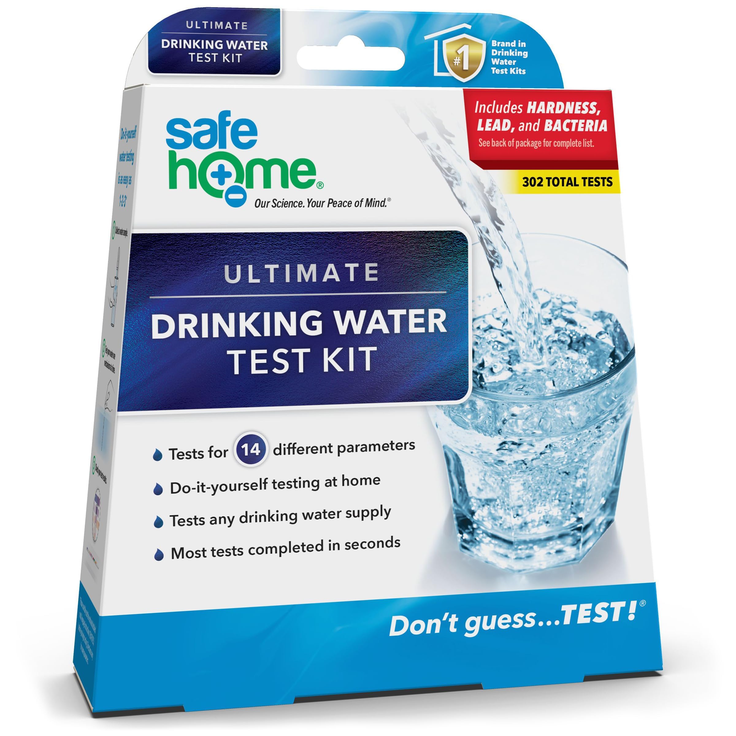 Safe Home 14-in-1 kit front view, compact design for home testing.