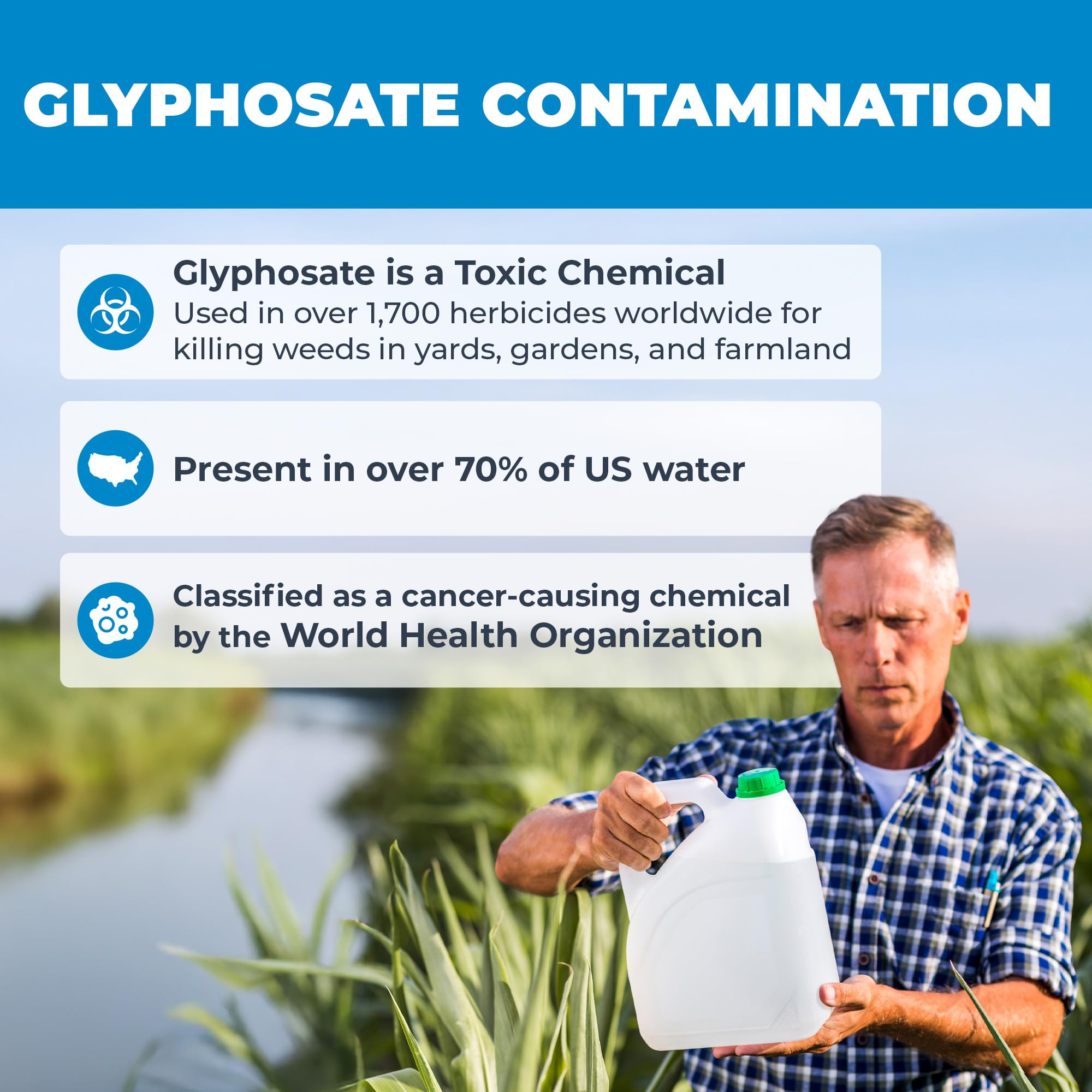 Safe Home Glyphosate Test Kit test strip with clear indicators for results.