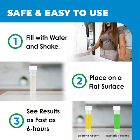 Safe Home tri-lingual instructions clarify testing steps.