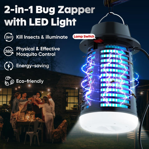 SaFeli Bug Zapper with bottom LED light for extra attraction at night