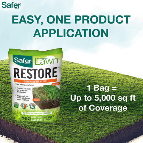 Even application of Safer Brand Lawn Restore supports uniform growth across the lawn.