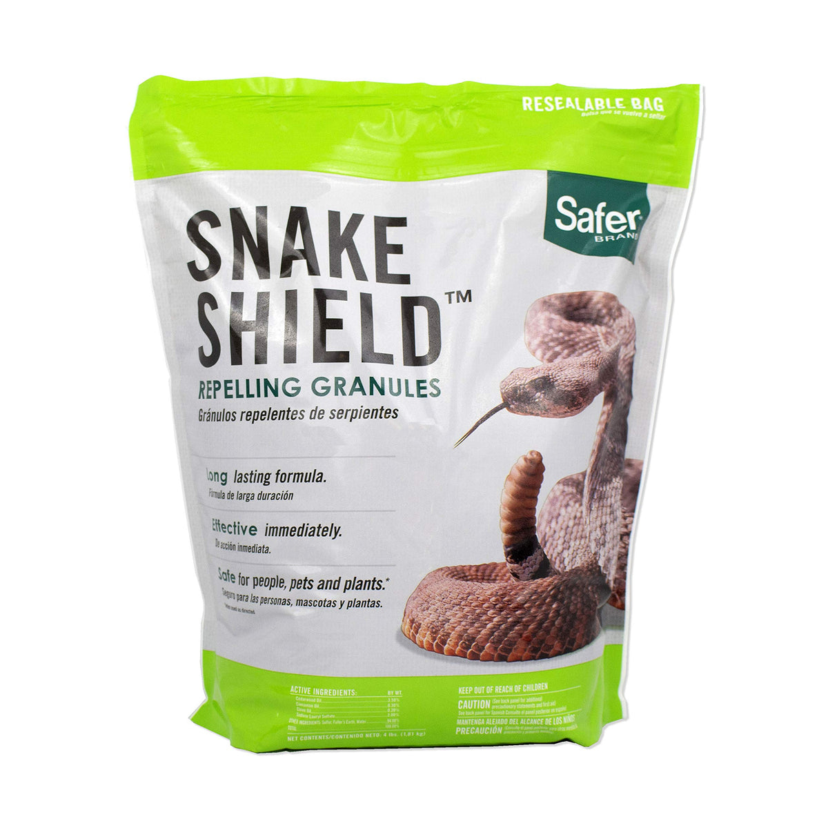 Safer Brand Snake Shield packshot illustrating outdoor snake deterrence